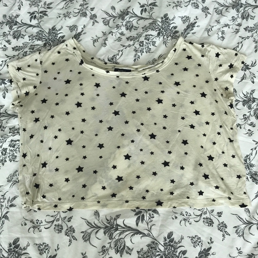 Star Print Flowy Crop Top